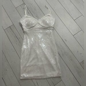 New without tags B.Darlin White Dress Sequin Chemise